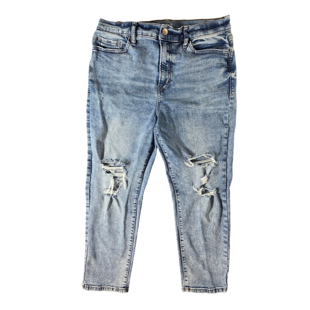 ANA by A New Day Womens Size 14 High Rise Straight Leg Jeans Med Wash Distressed